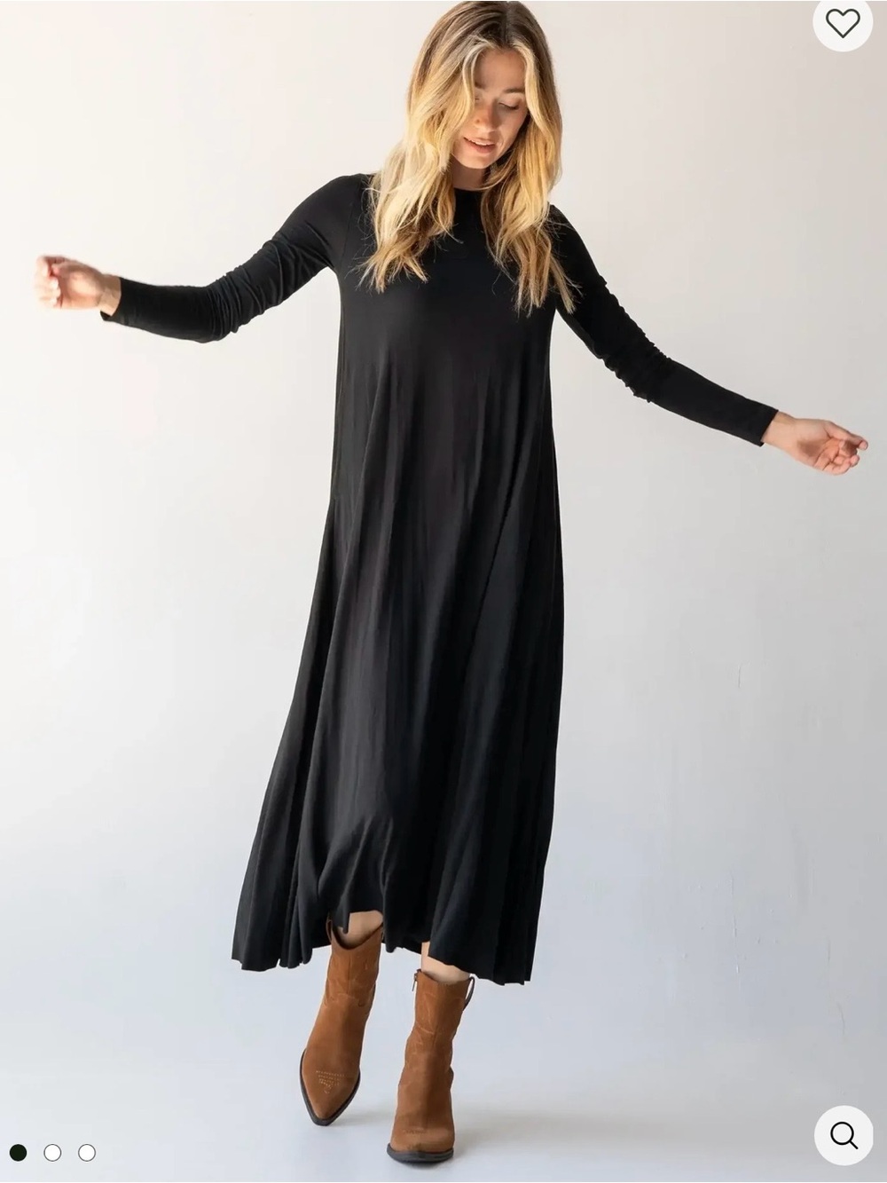 NATURAL LIFE Black Long Sleeve Stevie  Maxi Dress